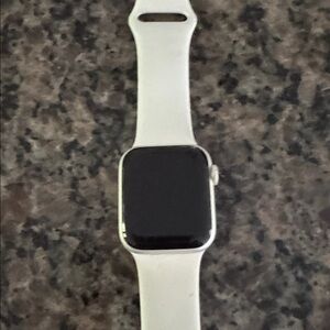Elegant Silver Smartwatch with White Band